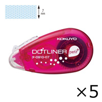 [KOKUYO] Dot Liner Petit+, Single-Use, Strong Adhesive, Pink x 5