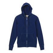 12.2 Ounce Full-Zipper Denim Hooded Sweatshirt (Pile)