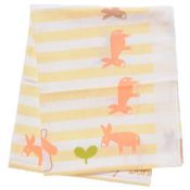 Think-B [Caramel] Donkey Print Gauze-Lined Square Towel (Made in Japan)