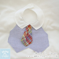 Think-B Dress-Up Bib, Madras Check w/Necktie [Made In Japan] [Home Goods]