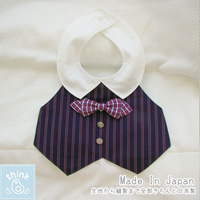 Think-B Dress-Up Bib, Multi Gingham w/Butterfly Necktie [Made In Japan] [Home Goods]