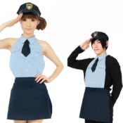 藍色警服式圍裙