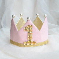 BB Birthday Crown, Reversible, Pink w/Emblem
