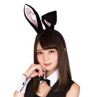 兔耳髮箍 (黑色 x 粉色)/ 派對扮裝