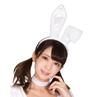 兔耳髮箍 (白色 x 白色)/ 派對扮裝