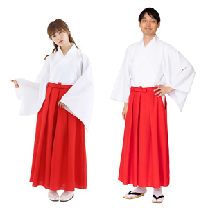 カラー袴 赤/ コスプレ, 和装, ユニセックス
