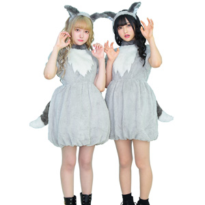 HW fluffy animal grey wolf/cosplay goods,costume