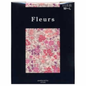 【Fleurs】 50DEN弹性丝袜款式 草莓花朵印花紧身裤袜