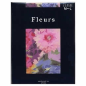 [Fleurs] 50 Denier Zokki Type Floral Pattern Print Tights, Macbeth