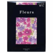 [Fleurs] 50 Denier Floral Pattern Print Tights, Fairest