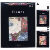 [Fleurs] 50 Denier Rococo-Style Floral Pattern Tights 