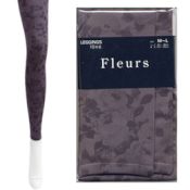 【Fleurs(花朵）】80但尼爾彈性絲襪款式10分長貴族風花朵印花內搭褲