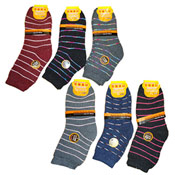 Warm Striped Pile Fabric Socks, 2-Color Set
