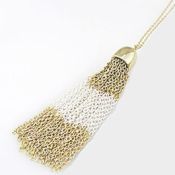 Chain Fringe Necklace (White)