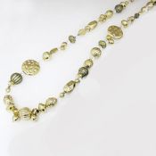 Oriental Stone Pendant Necklace (Gold)
