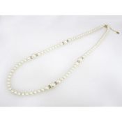 Cotton Pearl Long Necklace 