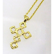Mayglobe Square Necklace, Small, Golden,  Made in Japan