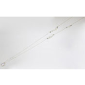 Mayglobe Lettered Long Necklace, Silver, Made in Japan