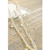 Kilburn Golden & Silver Mixed Small Necklace w/Freshwater Pearls, Made in Japan