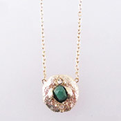 Kilburn Birthstone Necklace, May, Emerald, Made in Japan 