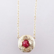 Kilburn Birthstone Necklace, July, Ruby, Made in Japan 