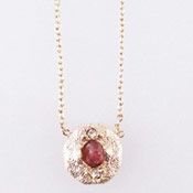 Kilburn Birthstone Necklace, October, Pink Tourmaline, Made in Japan 