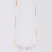 Kilburn Pink Amethyst & Golden Necklace,  Made in Japan 