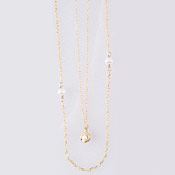 Kilburn Freshwater Pearl & Matte Gold 2-Strand Necklace,  Made in Japan 