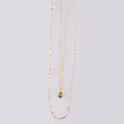 Kilburn Citrin & Golden 2-Strand Necklace, Made in Japan 
