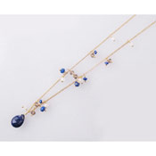 Kilburn Lapis Lazuli & Natural Stone Necklace, Made in Japan, Cool
