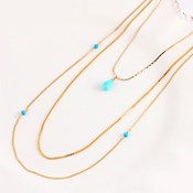 Kilburn, Raindrop-Cut Turquoise 3-Strand Necklace