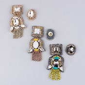 MAYGLOBE by Tribaluxe, Asymmetrical Square Bijoux Earrings