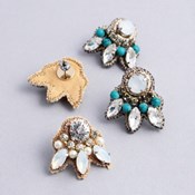 MAYGLOBE by Tribaluxe, Bijoux & Pearl Embroidery Earrings