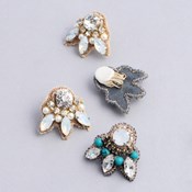 MAYGLOBE by Tribaluxe, Bijoux & Pearl Embroidery Ear Clips