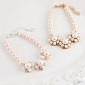 MAYGLOBE Veil, Cotton Pearl Bijoux Flower Motif Bracelet 