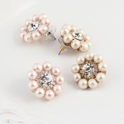 MAYGLOBE Veil, Cotton Pearl Bijoux Flower Earrings