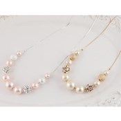 MAY GLOBE Veil, Cotton Pearl & Dust Ball Short Necklace 