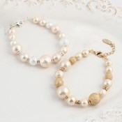 MAYGLOBE Veil, Cotton Pearl & Dust Ball Bracelet 