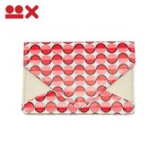 Kyoto Yuzen Stencil-Dyed Card Case, NAMI/Red