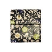 Kyoto Yuzen Stencil-Dyed Bi-Fold Wallet, Flower Calico/Black