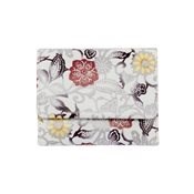 Kyoto Yuzen Stencil-Dyed Mini Wallet, Flower Calico/Red