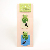 Frog Mini Bookmark (Beige & Blue)