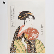 Kyoto Prefecture Woodblock Print Ukiyo-e Utamaro Bijinga, Takashima Ohisa