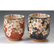 Drooping Cherry Blossom Tea Cup Pair