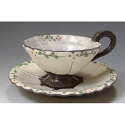 Flower Ring (White) Tea Cup & Saucer