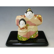 Lovely Hina Doll Ornament w/Lacquered Stand 