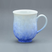 Flower Crystal Mug (White Base, Blue)