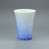 Flower Crystal Free Cup (White Base, Blue)