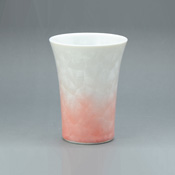 Flower Crystal Free Cup (White Base, Red)
