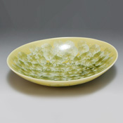Flower Crystal Oval Bowl (Yellow)